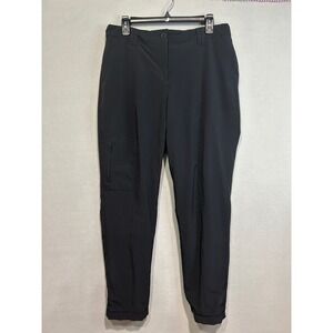 Talbots Cargo Hiking Pants Womens 10 Black Stretch Lightweight Tapered Leg